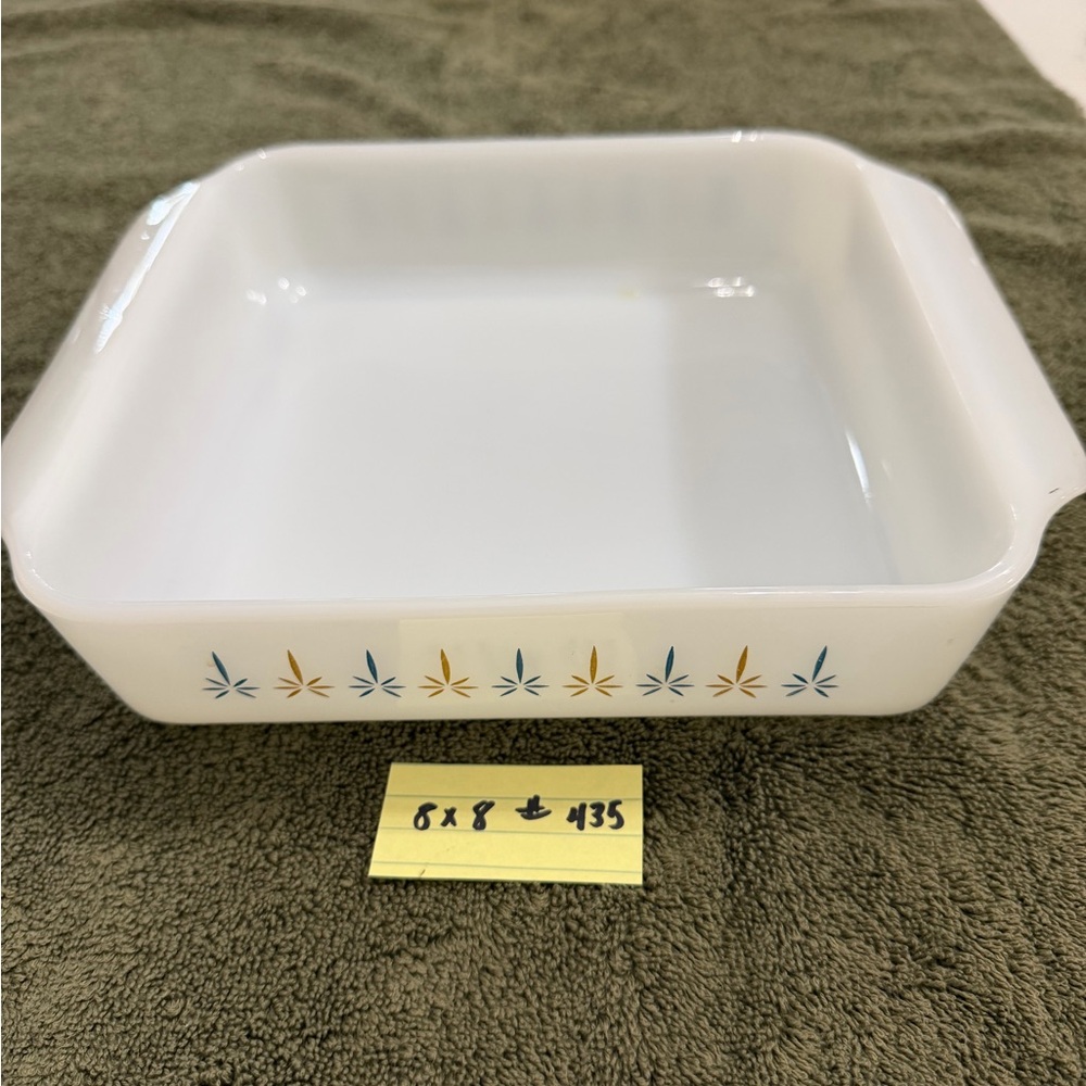 1960’s Fire King 8 x 8 baking dish. No chips or cracks.
